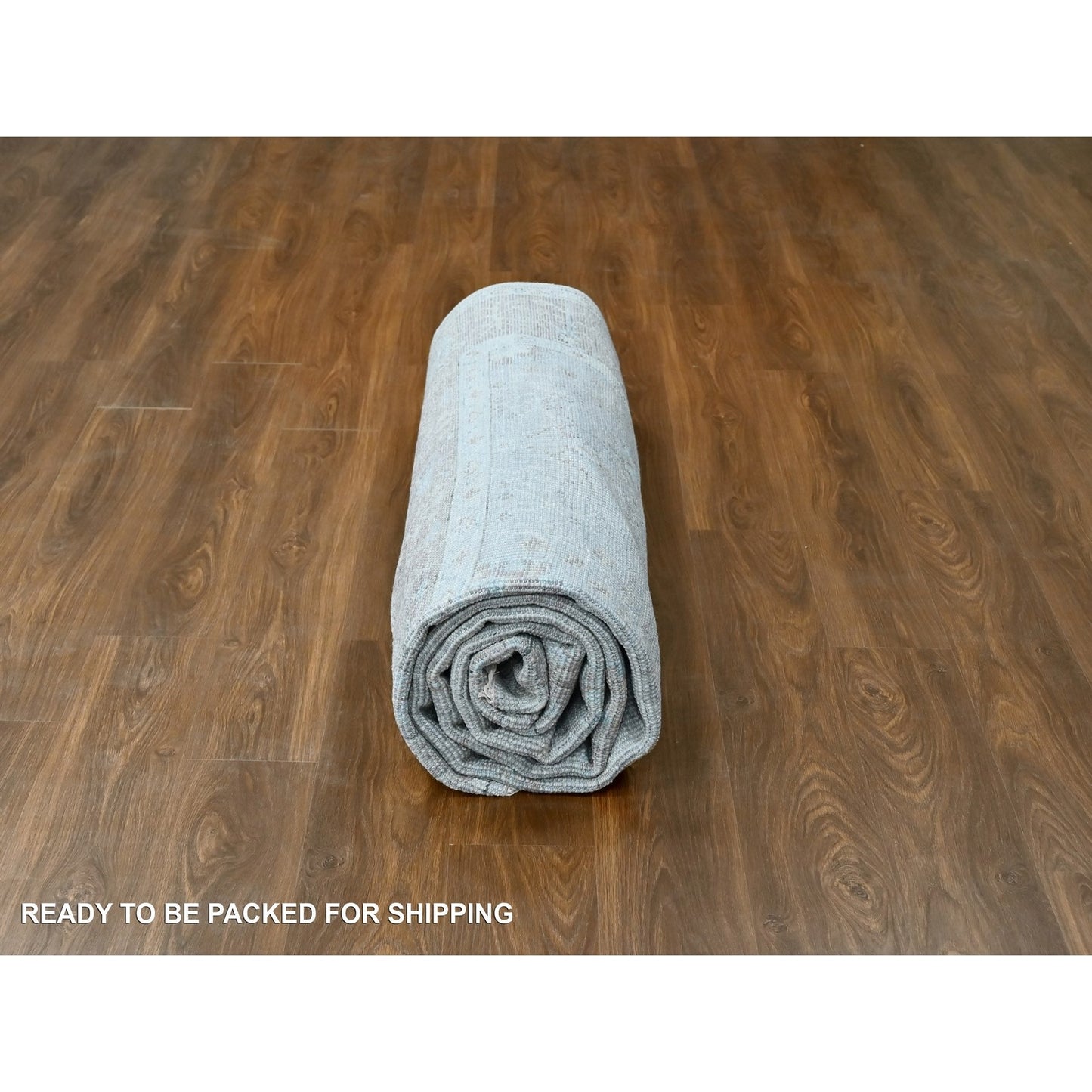 9'X12'1" Medium Gray Oushak Design Hand Knotted All Wool Oriental Rug