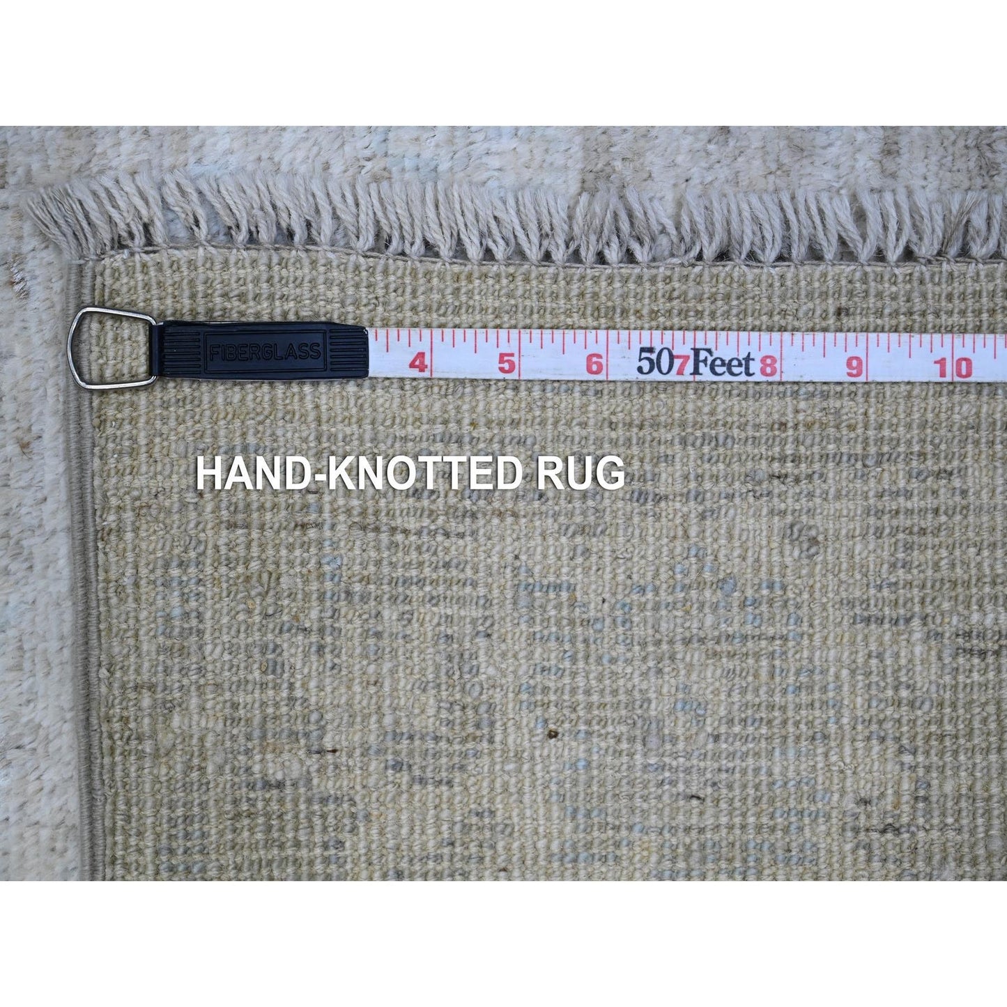 2'8"X12'2" Pure Silver Gray Afghan Angora Oushak Runner Oriental Rug