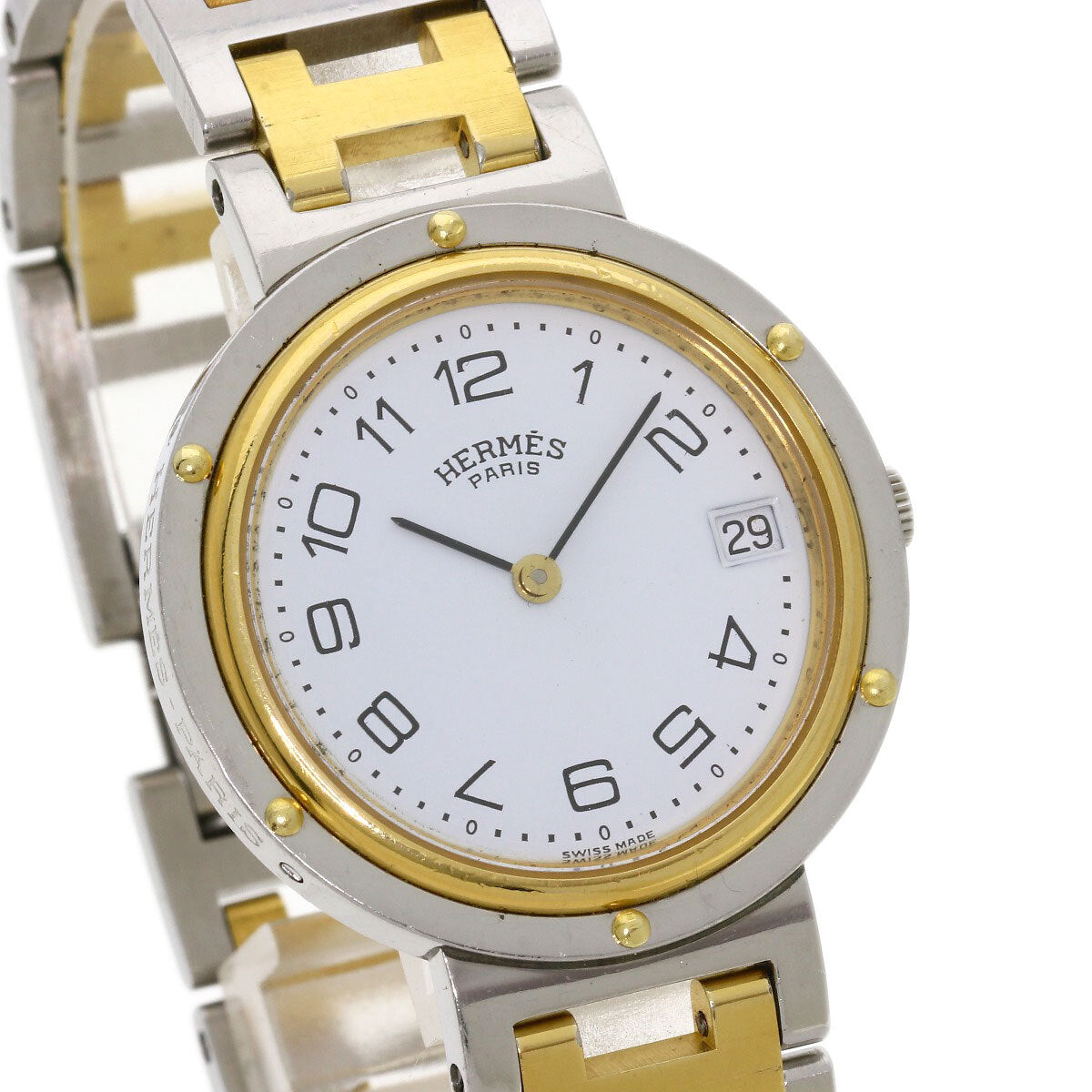 HERMES Clipper Old Belt Watches Stainless