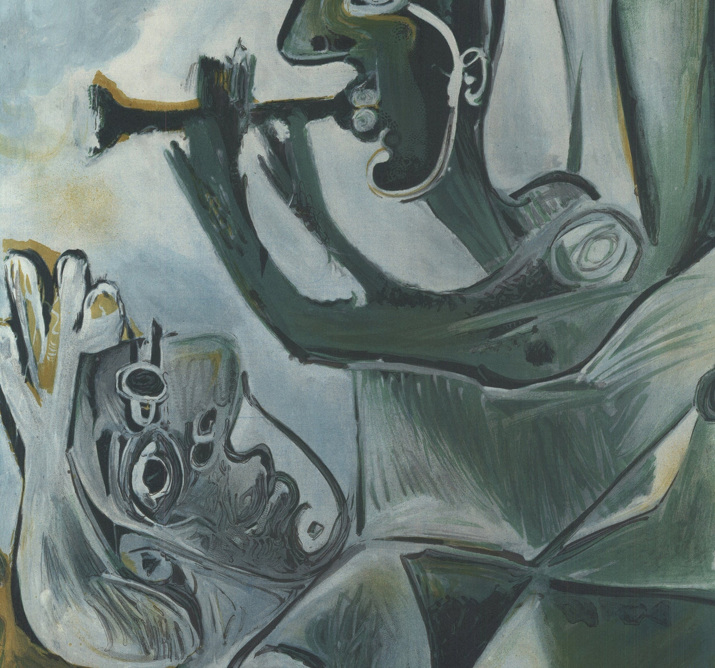 Pablo Picasso Salon De Mai " Lithograph Cubism Brown Green Blue