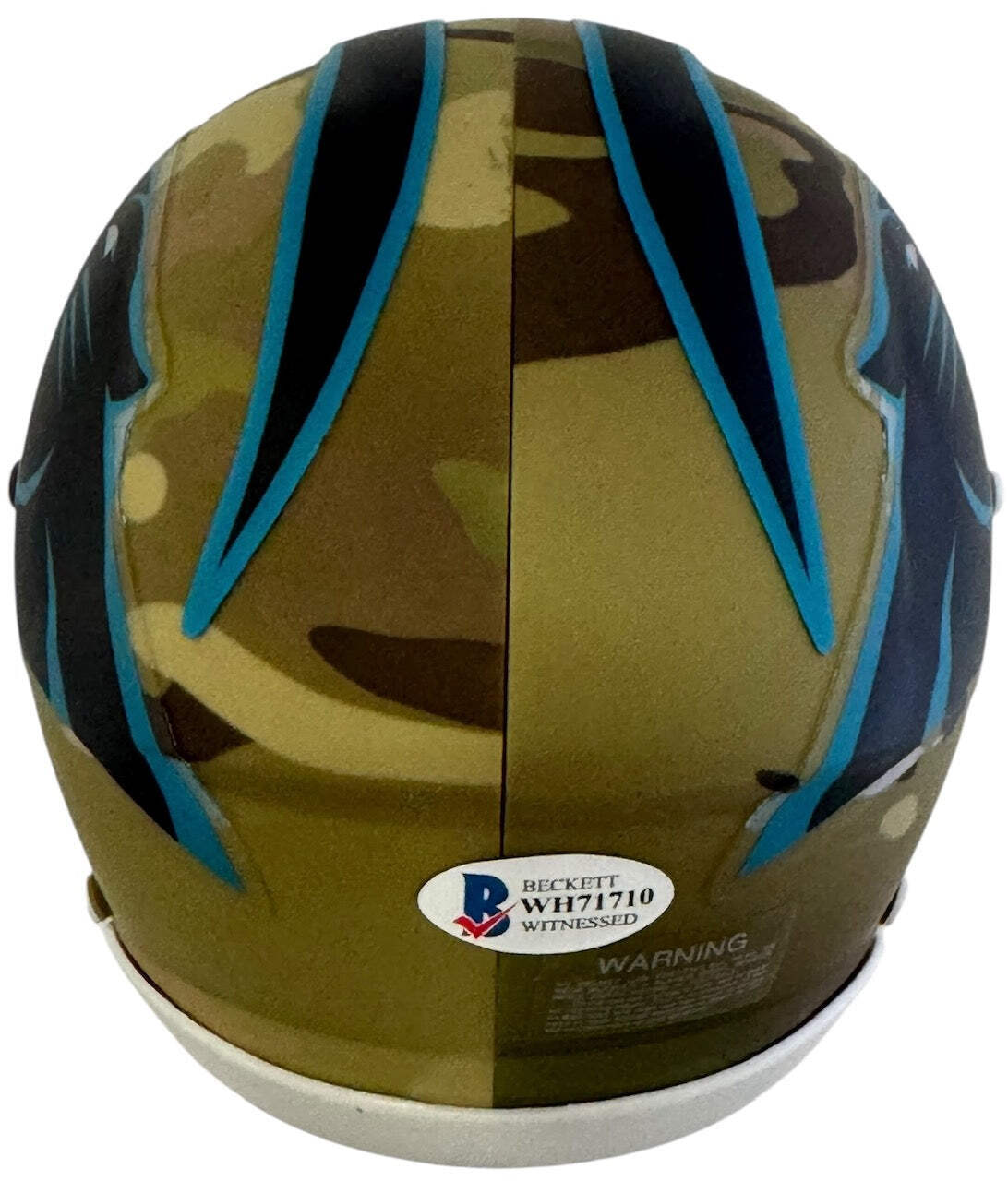Christian Mccaffrey Autographed Panthers Alternate Camo Mini Helmet (Beckett)