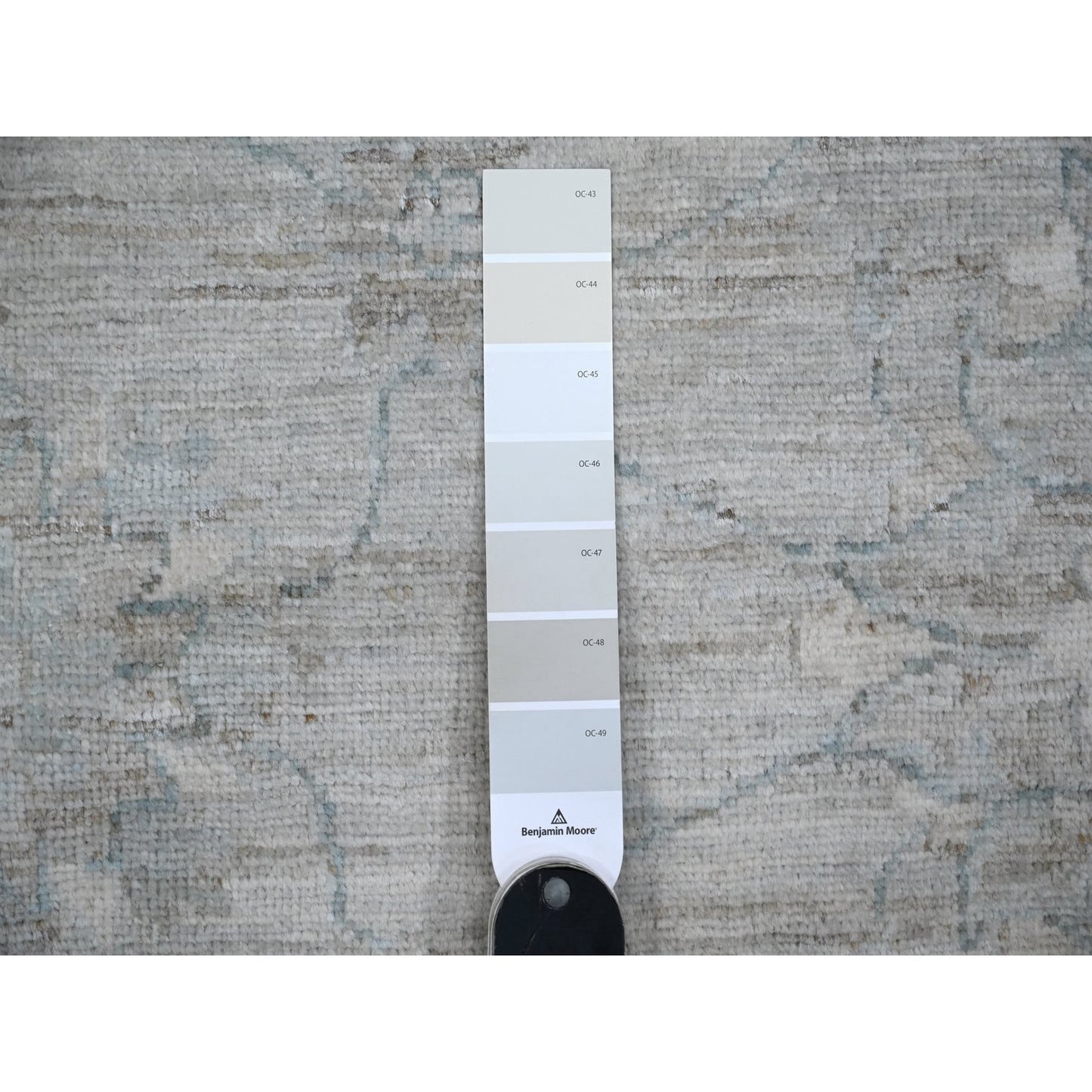 10'X13' Pewter Gray Hand Knotted White Wash Peshawar Wool Oriental Rug