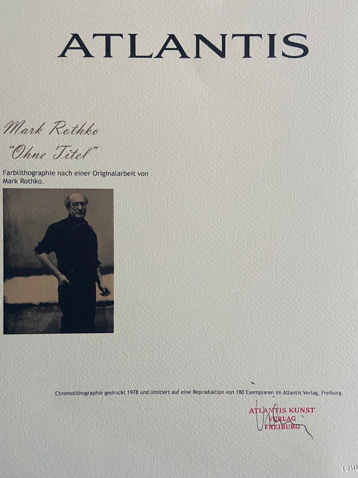 Mark Rothko Lithograph Handmade