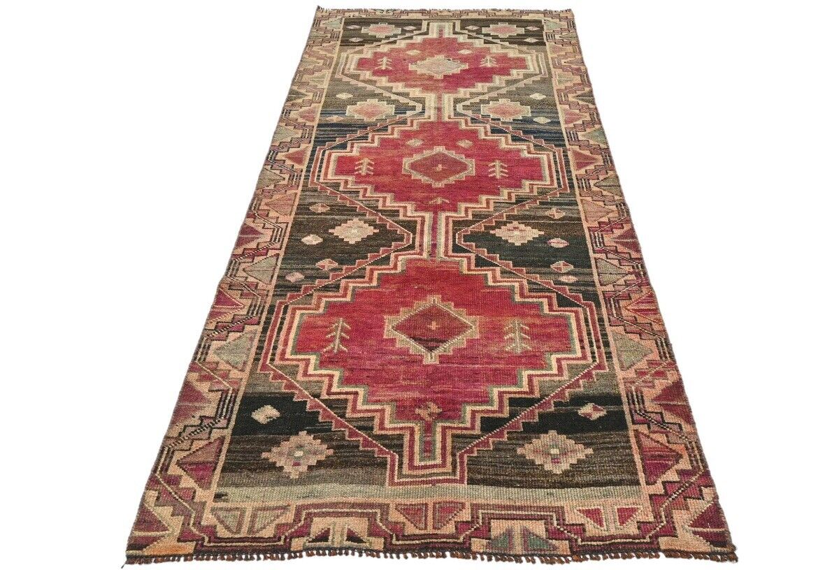 Vintage Distressed Oriental Runner Rug Farmho