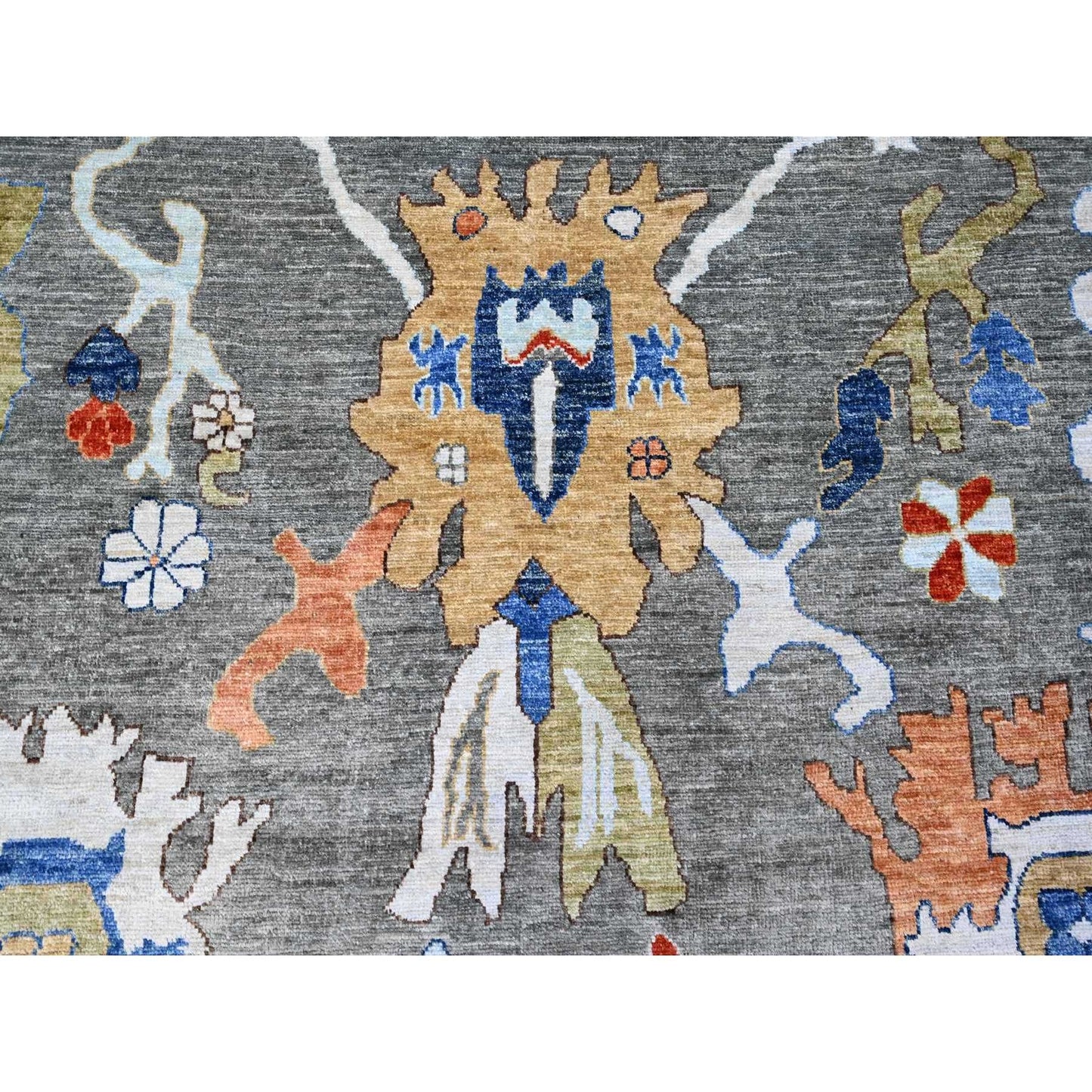 9'9"X13'4" Vintage Gray Vegetable Dyes Angora Oushak Oriental Rug