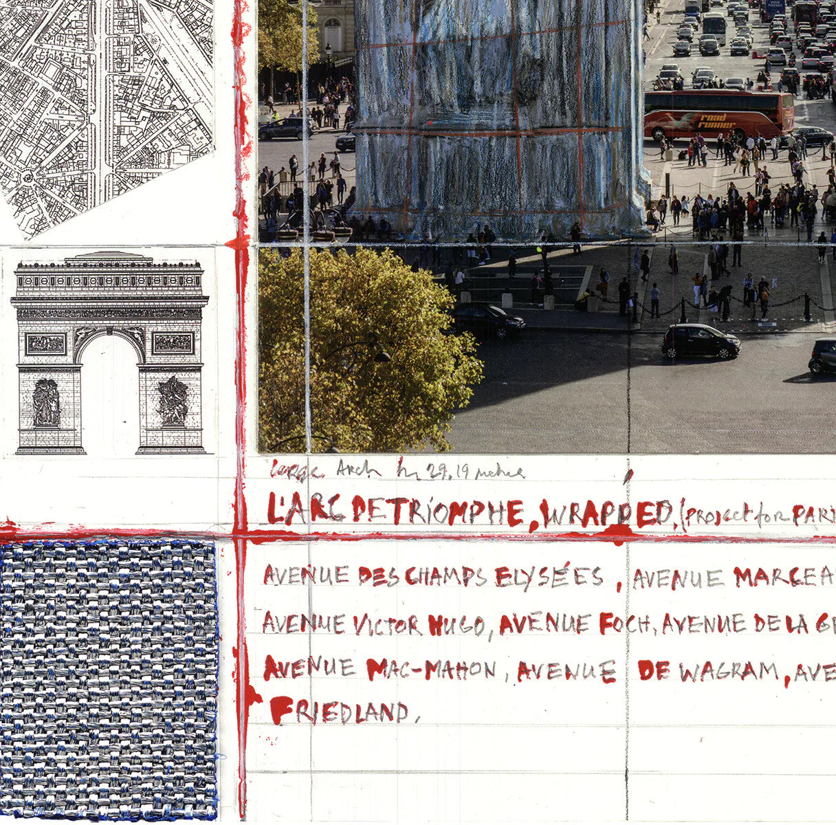 Javacheff Christo L'Arc De Triomphe, Wrapped Project For Paris Iii "