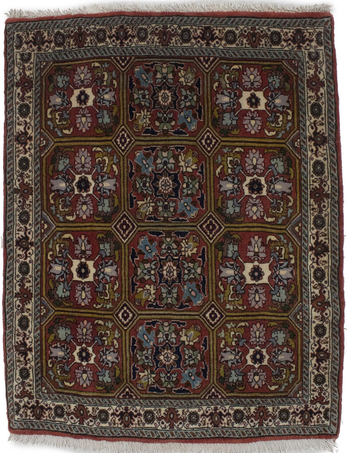 Rare Plush Burnt Orange Floral Wool Area Rug