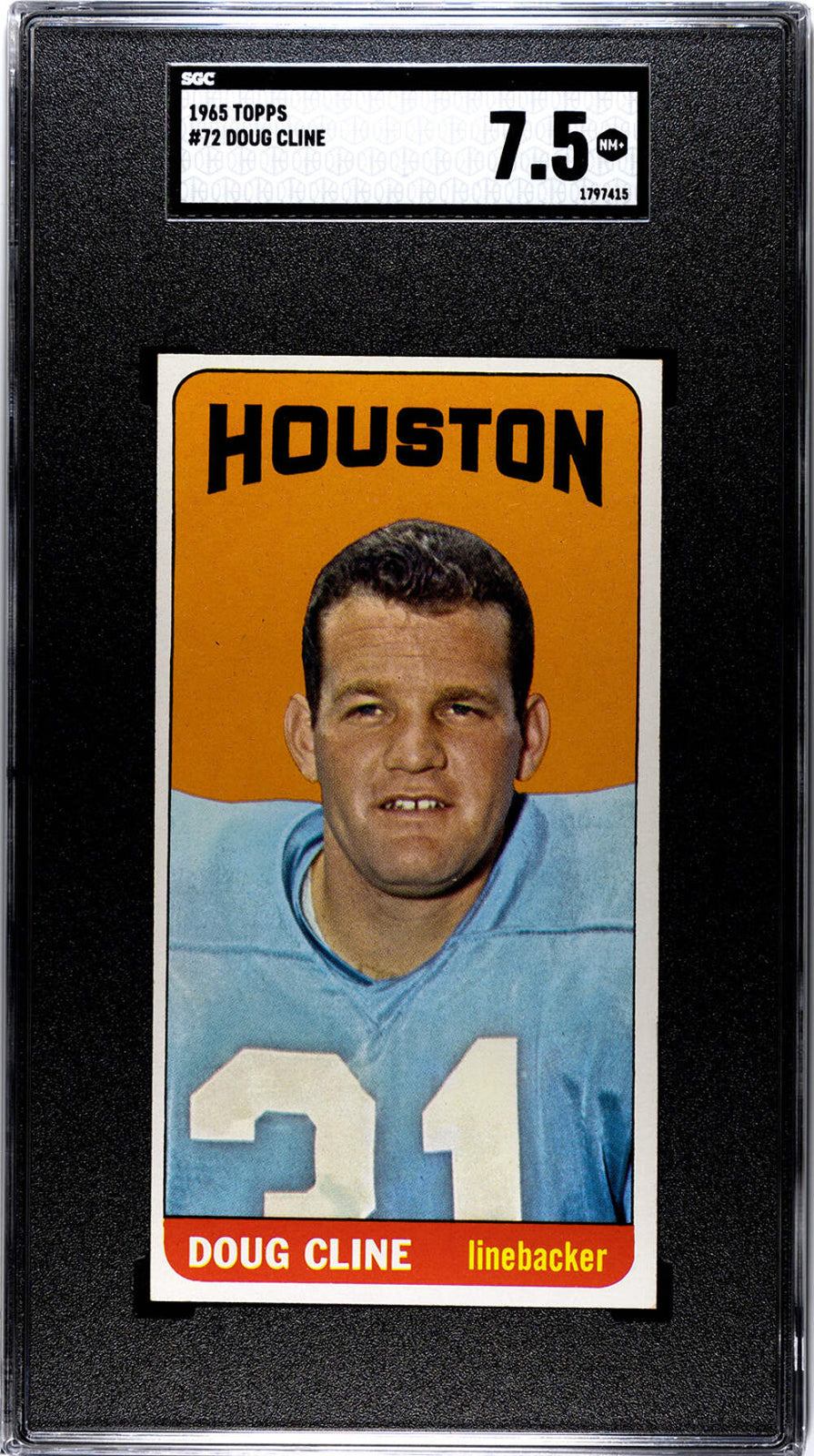 Doug Cline 1965 #72 Sgc Mt 7.5