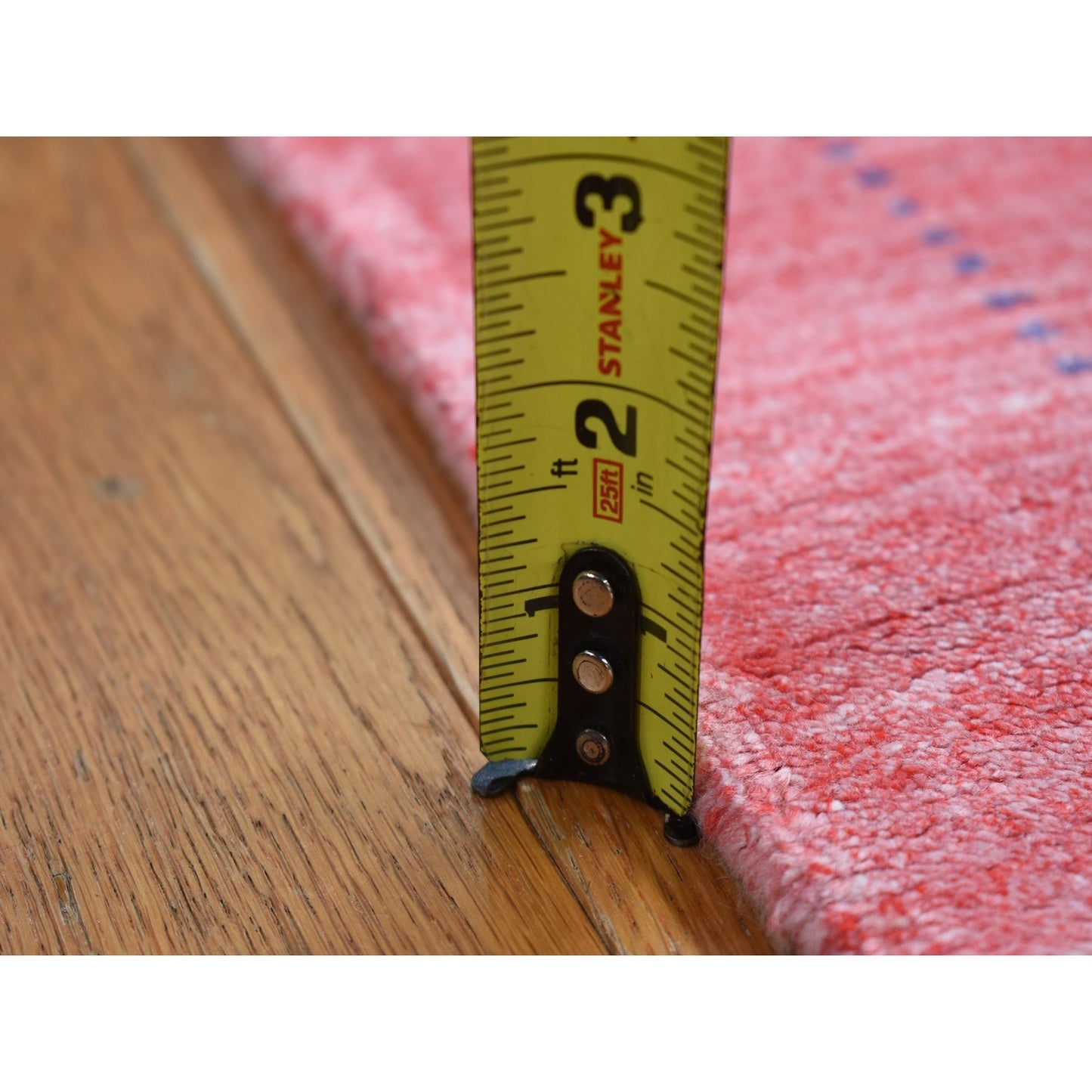 2'8"X13'6" Pink Wool And Silk Loomed Knotted Gabbeh Runner Oriental Rug