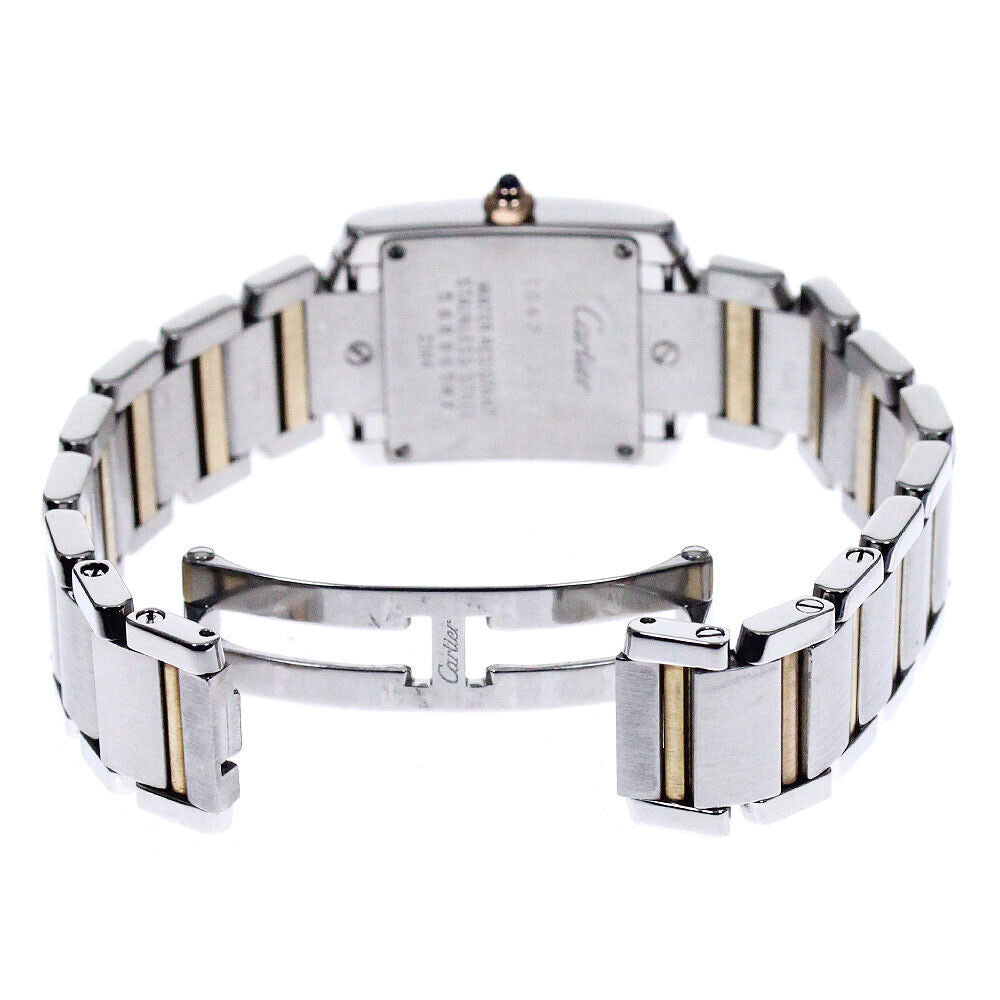 Cartier Tank Franaise Sm Aftermarket Diamond Bezel Watch Women