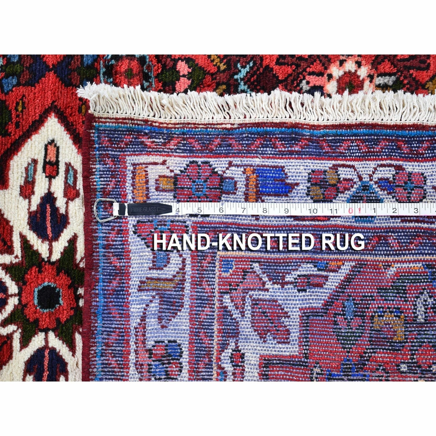 3'6"X5'1" Red New Farsian Amadan Flower Medallion Design Handknotted Rug