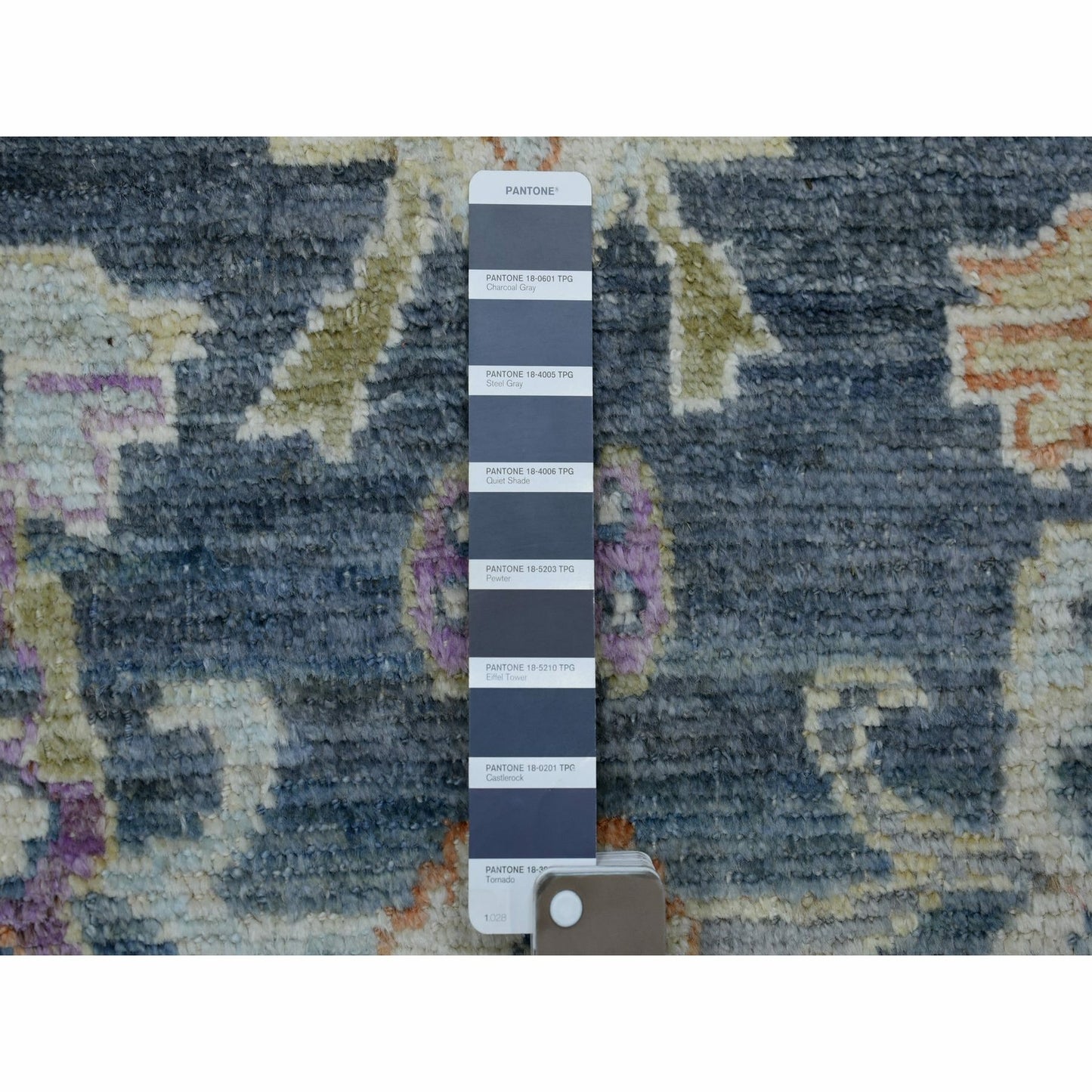 3'3"X10' Hand Knotted Charcoal Black Angora Oushak Wool Wide Runner Rug