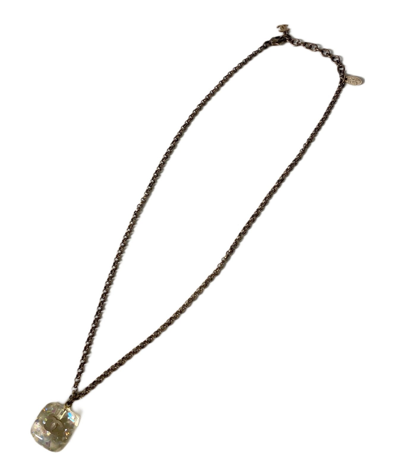 Chanel Logo Motif Glitter Resin Necklace