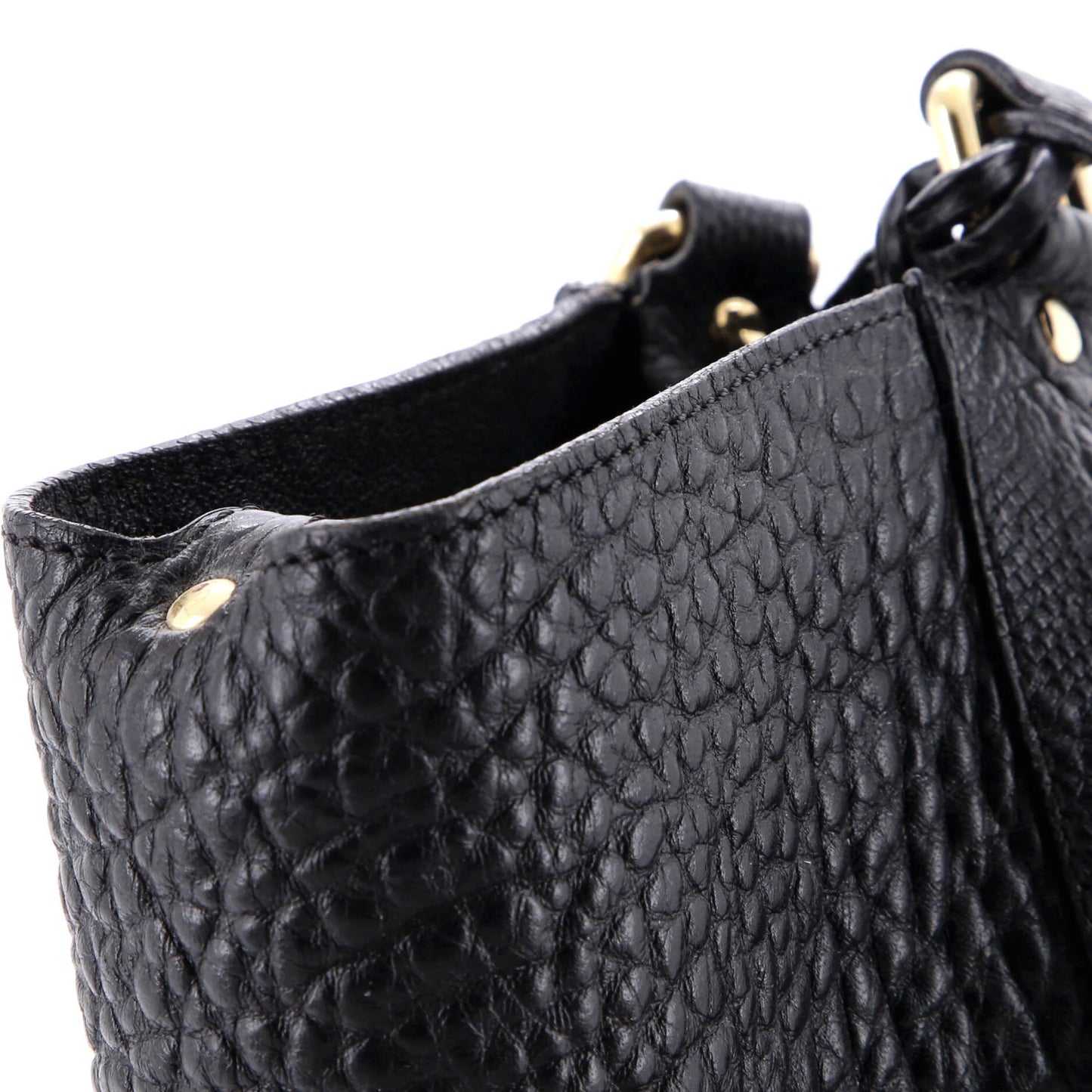 Burberry Canter Tote Check Embossed Leather Small