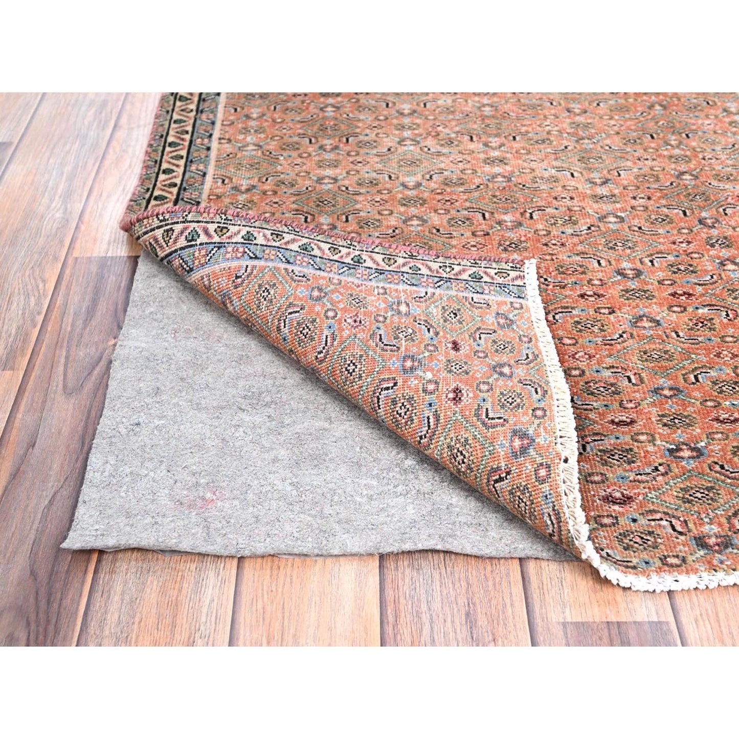 2'5"X3'8" Brown Hand Knotted Vintage North West Zoroastrian Fragment Rug