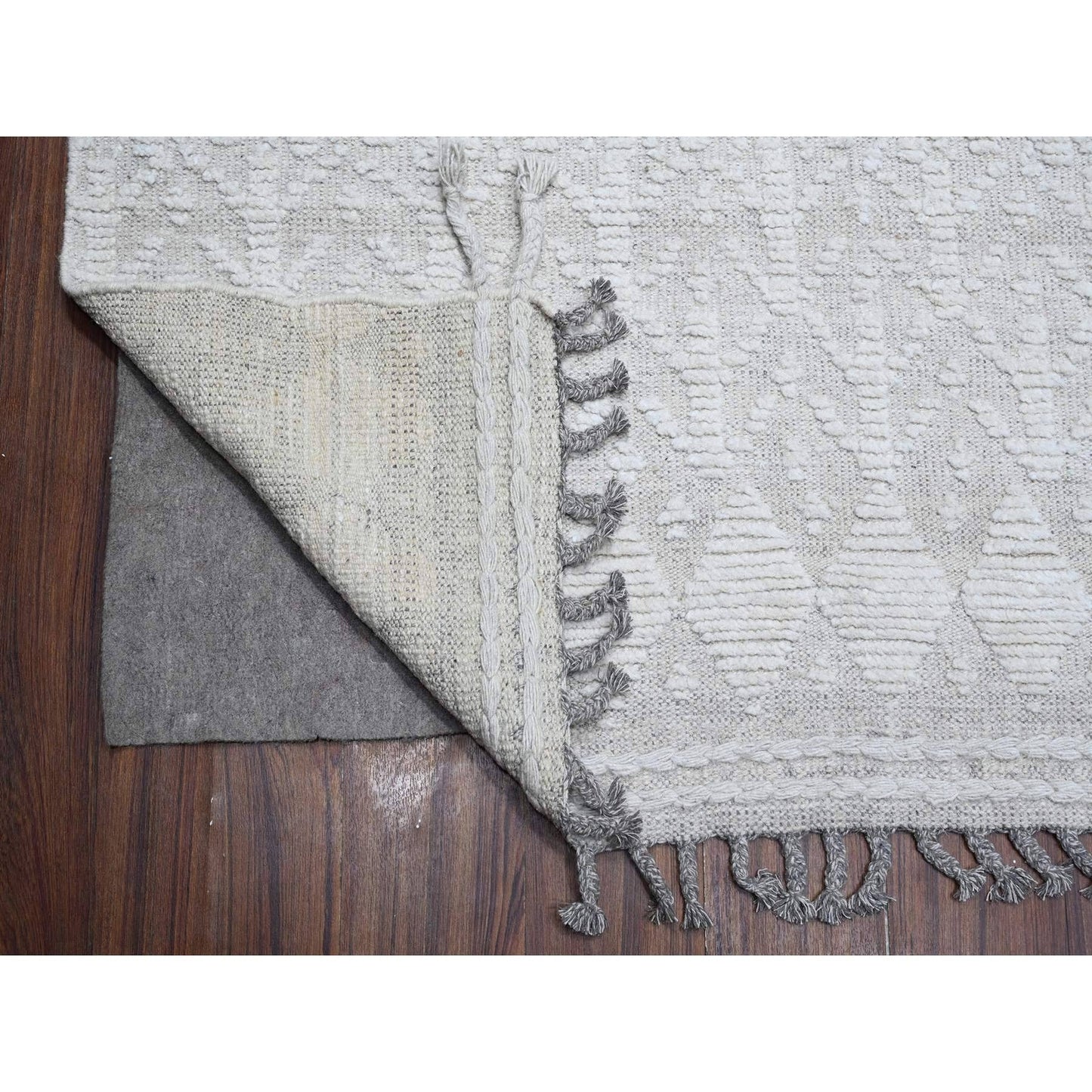 9'9"X15'4" Ivory Moroccan Weave Leaf Design Oversized Oriental Rug