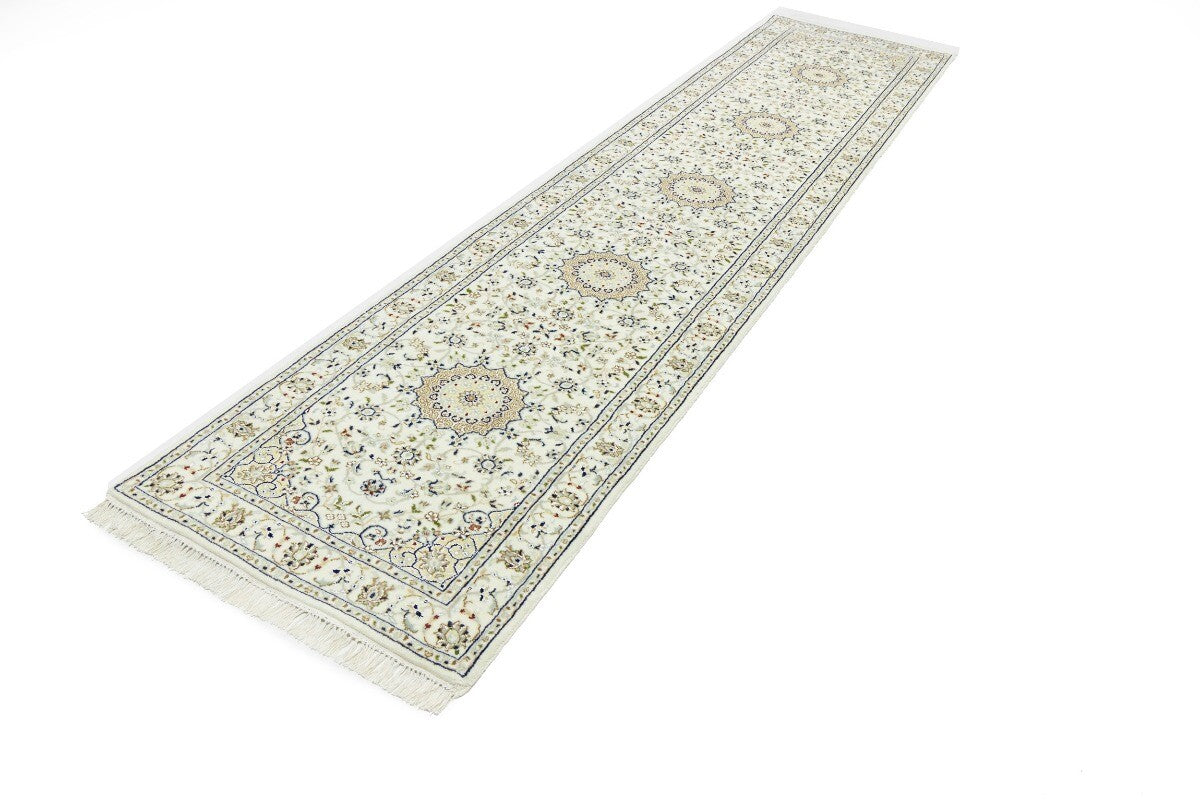 Indo-Nain Oriental Runner Rug Medallion Floral