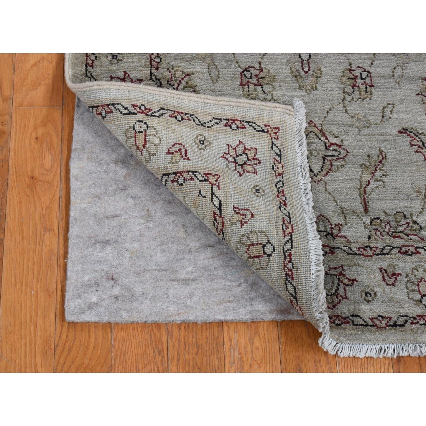 2'8"X13' Gray Overdyed Ziegler Mahal Pure Wool Hand Knotted Runner Rug
