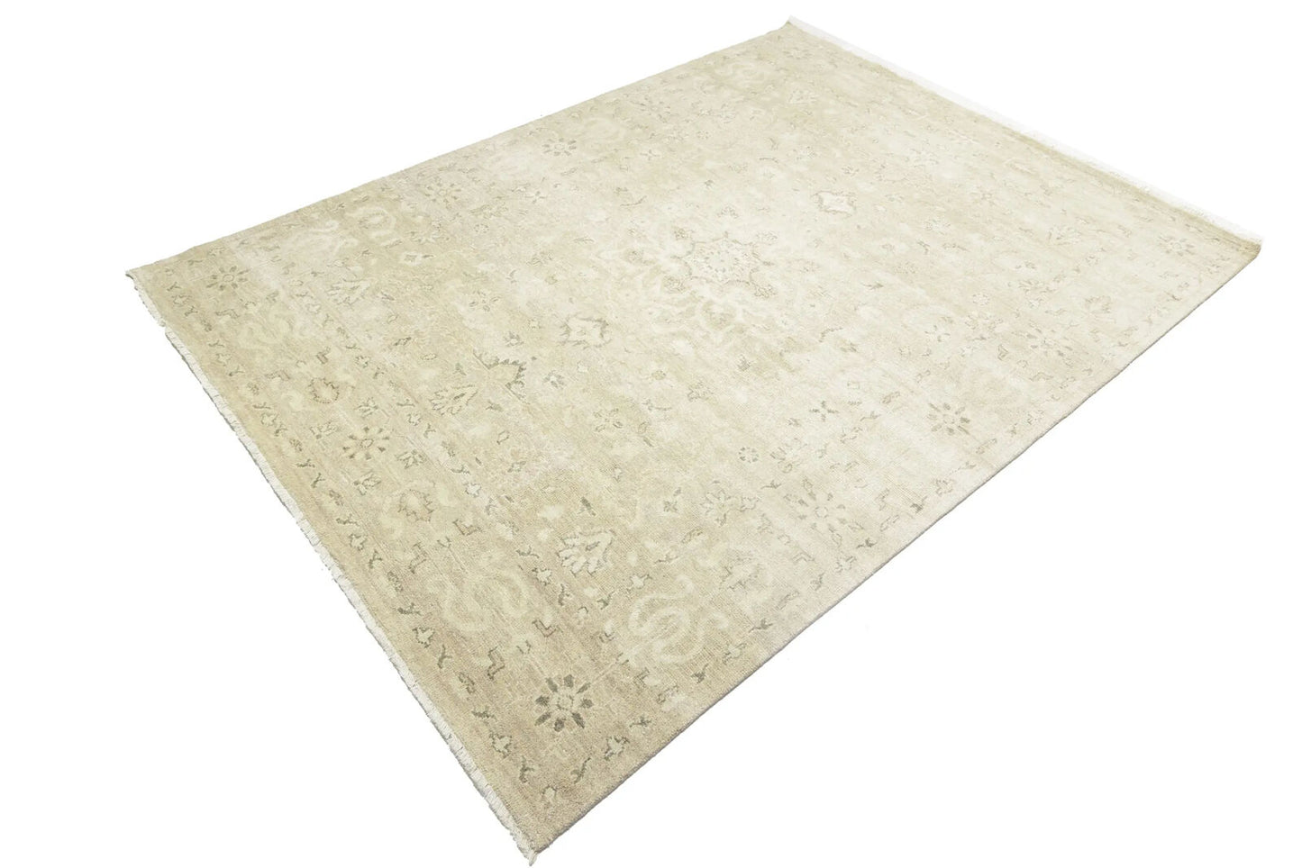 Transitional Oriental Rug Muted Floral Design