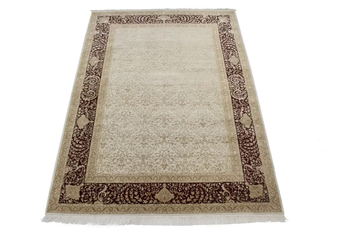 7X10 Ft Hand-Knotted Wool & Silk Oriental Rug 400
