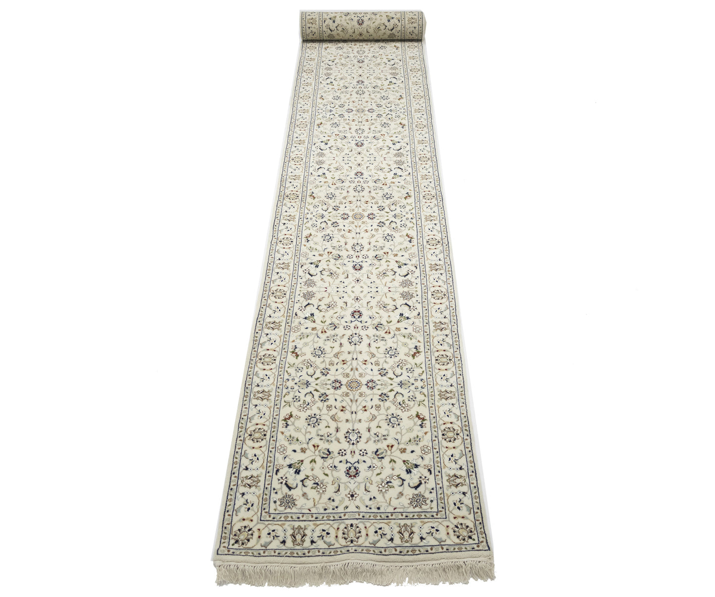 Indo-Nain Oriental Runner Rug All-Over Floral