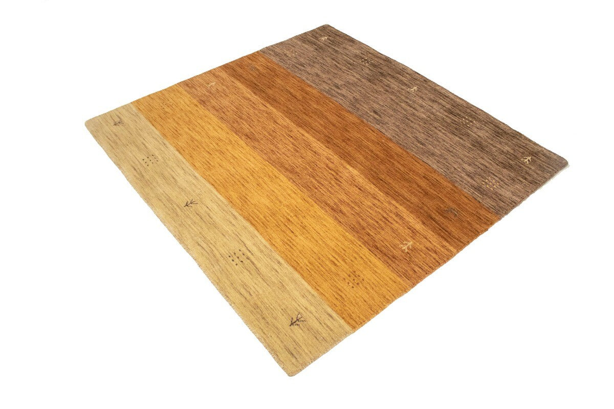 5X5 Ft Square Multicolor Striped Wool Rug