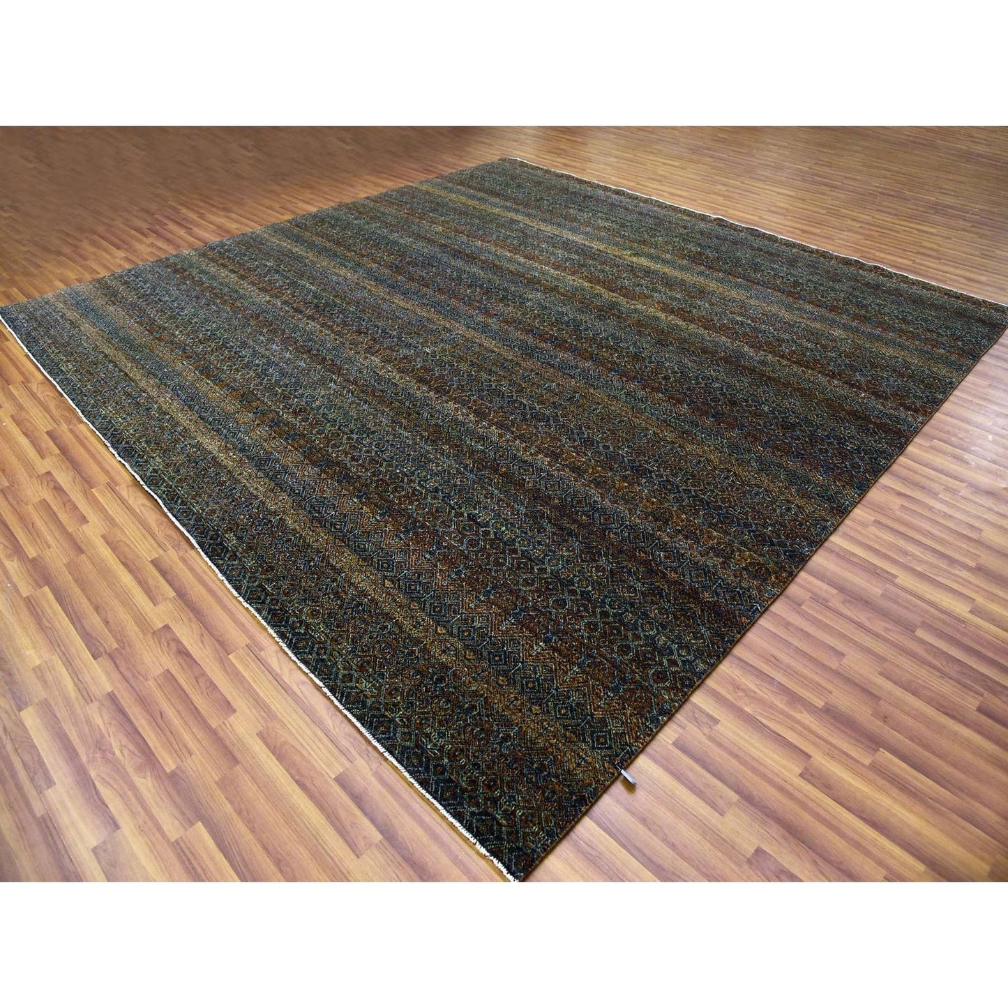 12'X12' Brown Kohinoor Herrita Design Wool Hand Knotted Xl Square Rug
