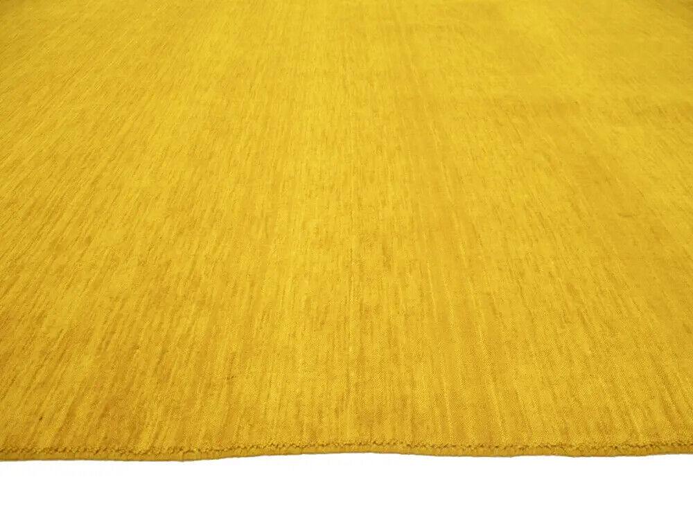 Marigold Solid Design Hand-Loomed 8X8 Gabbeh Wool