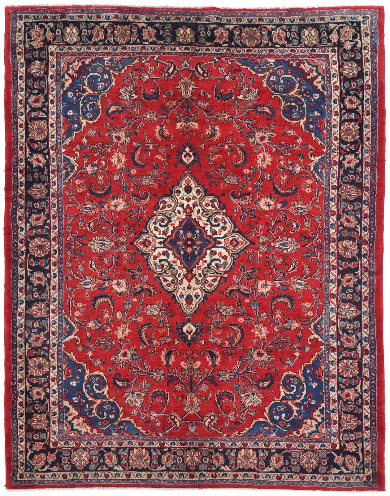Vintage Handmade Oriental Rug 7X10 Ft Floral