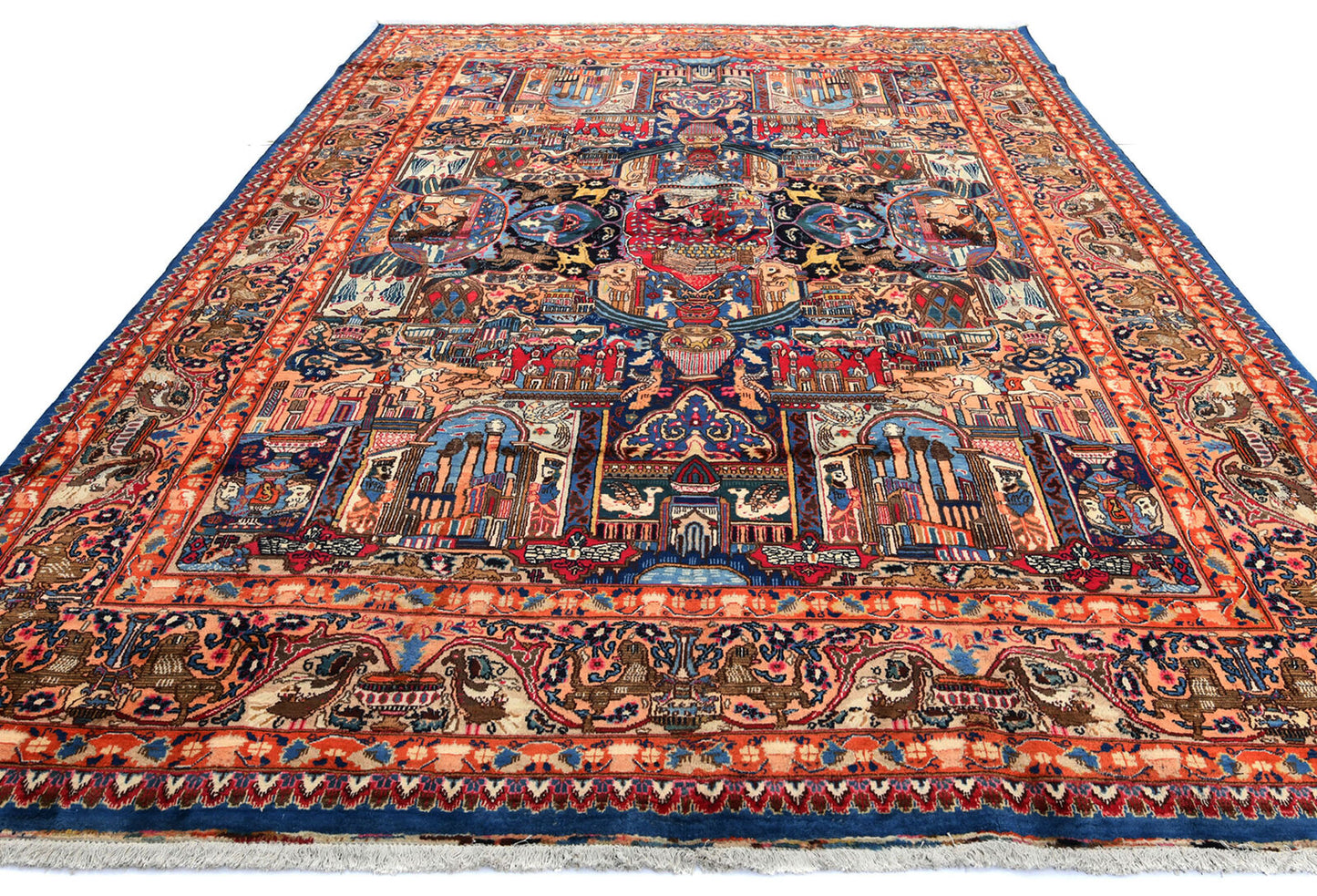 One-Of-A-Kind Semi-Antique Oriental Rug Navy Blue