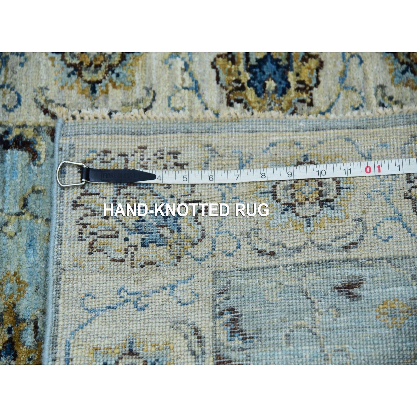 2'6"X12' Periwinkle Blue Wool Shah Abbas Hand Knotted Floral Runner Rug