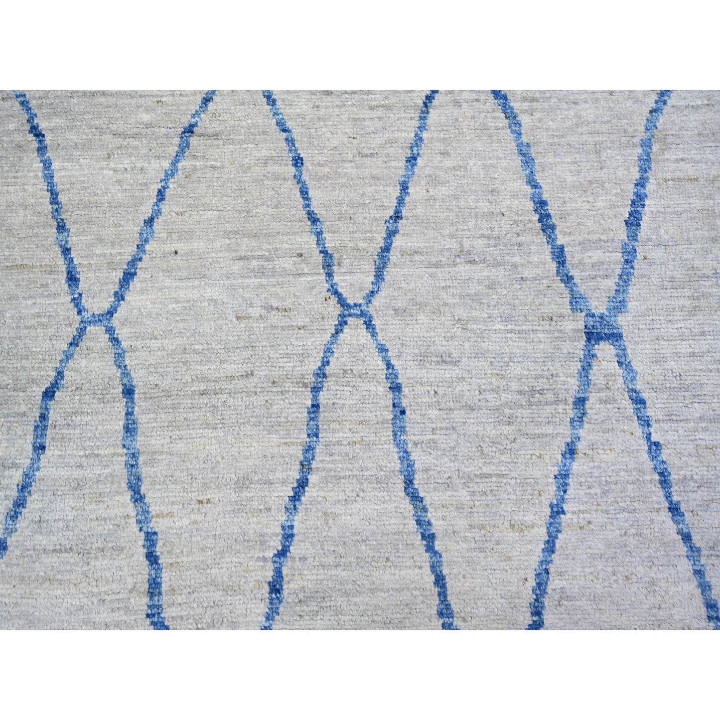 11'9"X15'7" Gray Wool Hand Knotted Moroccan Berber Design Oversized Rug
