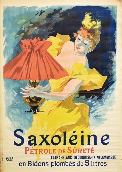 Jules Cheret 1895 Lithograph Poster Saxoleine Framed Original French Artwork