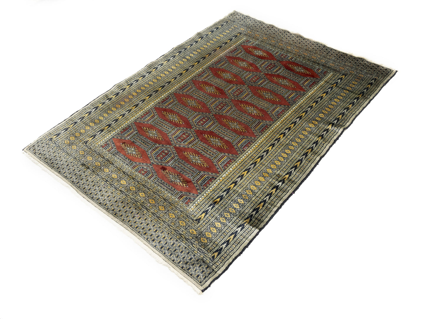Hand-Knotted Oriental Rug Muted Colors Floral