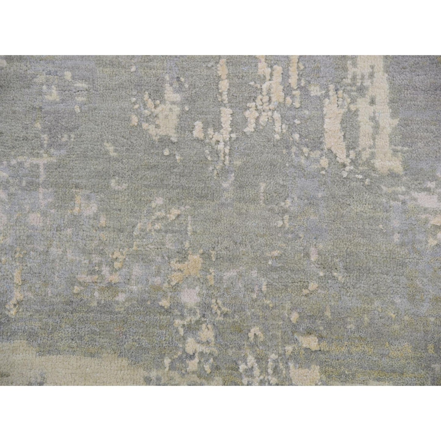 10'X14'1" Jubilee Gray Modern Abstract Design Hand Knotted Wool Silk Rug
