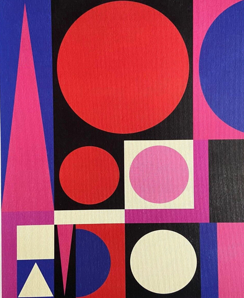 Auguste Herbin Lithograph Coa Signature And Stamp (Victor Vasarely)