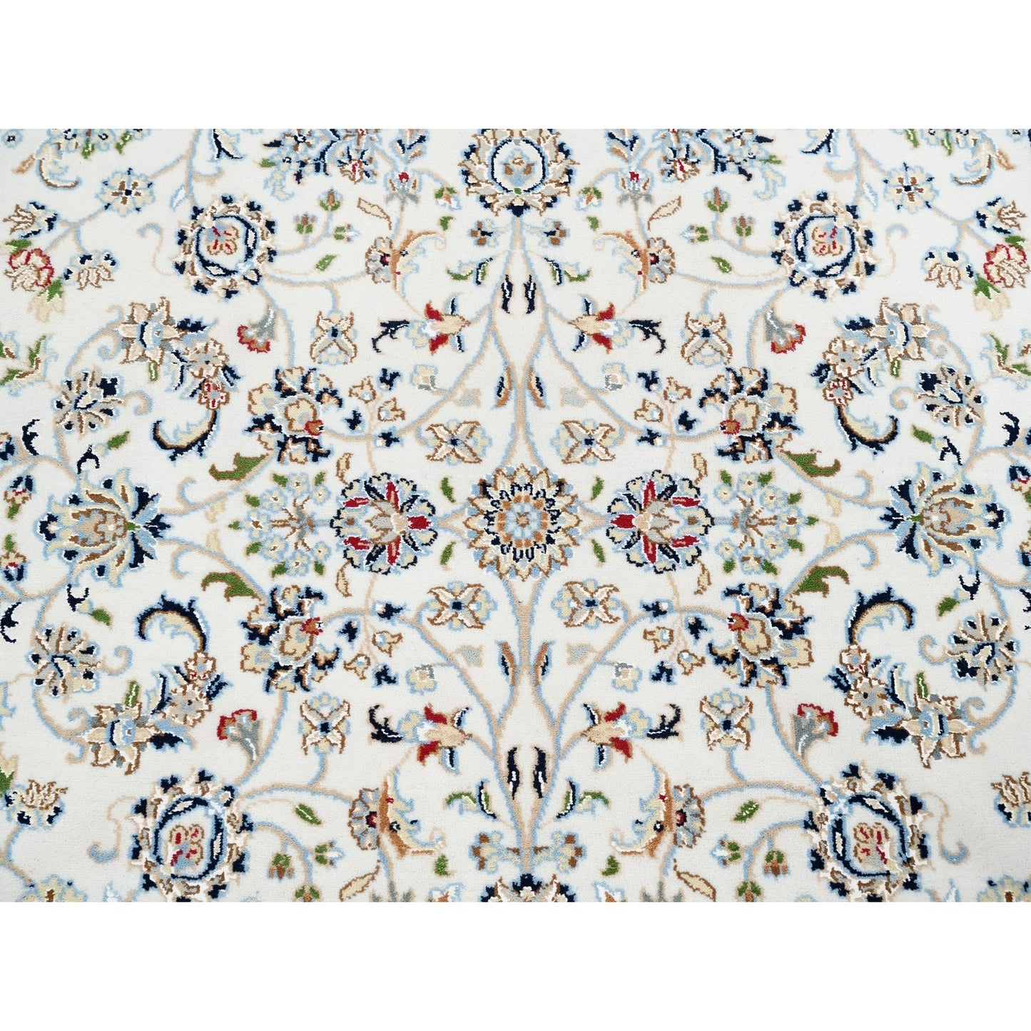 5'2"X5'2" All Over Design Square Wool&Silk 250 Kpsi Nain Hand Knotted Rug