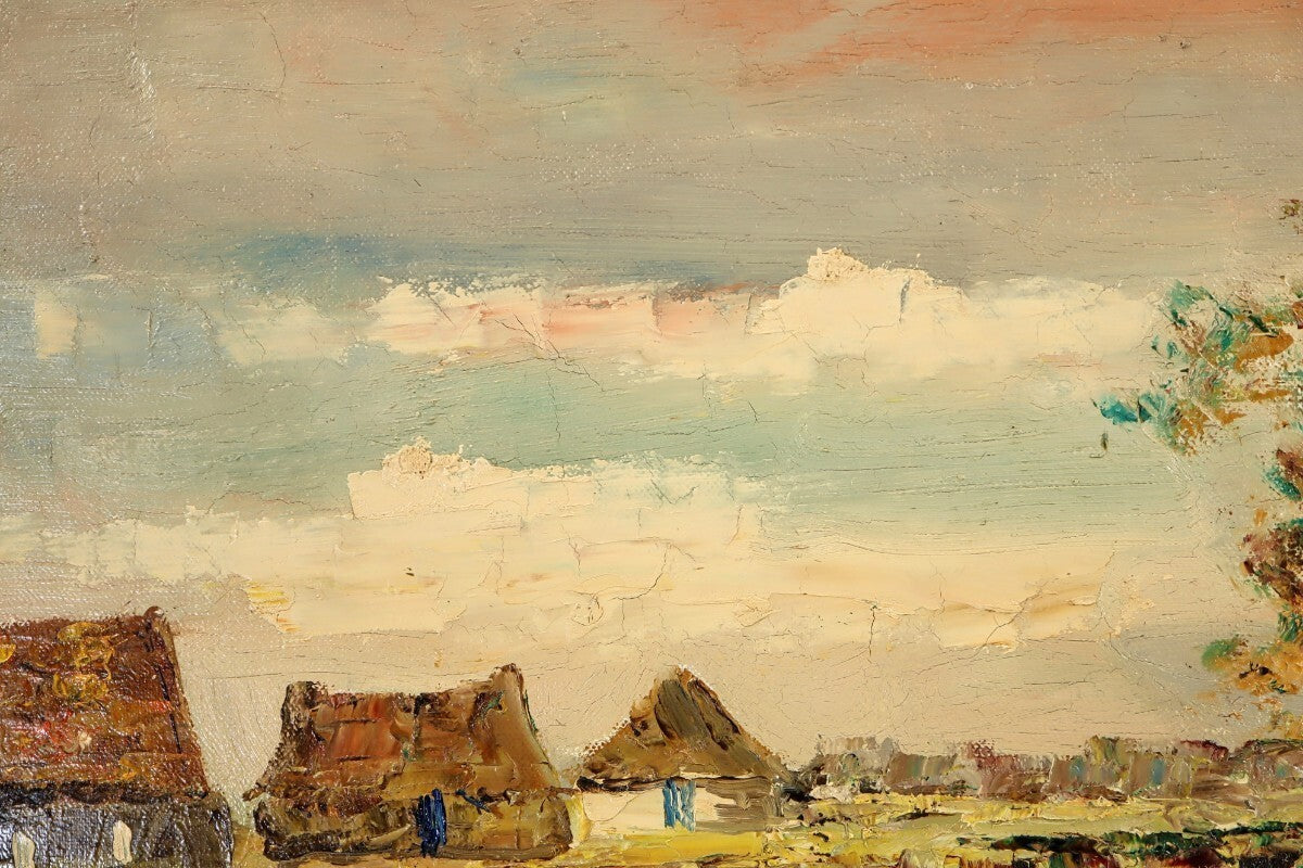 G. Den Hollander Original Oil Painting "Summer Evening" F8 Dutch Landscape Hague