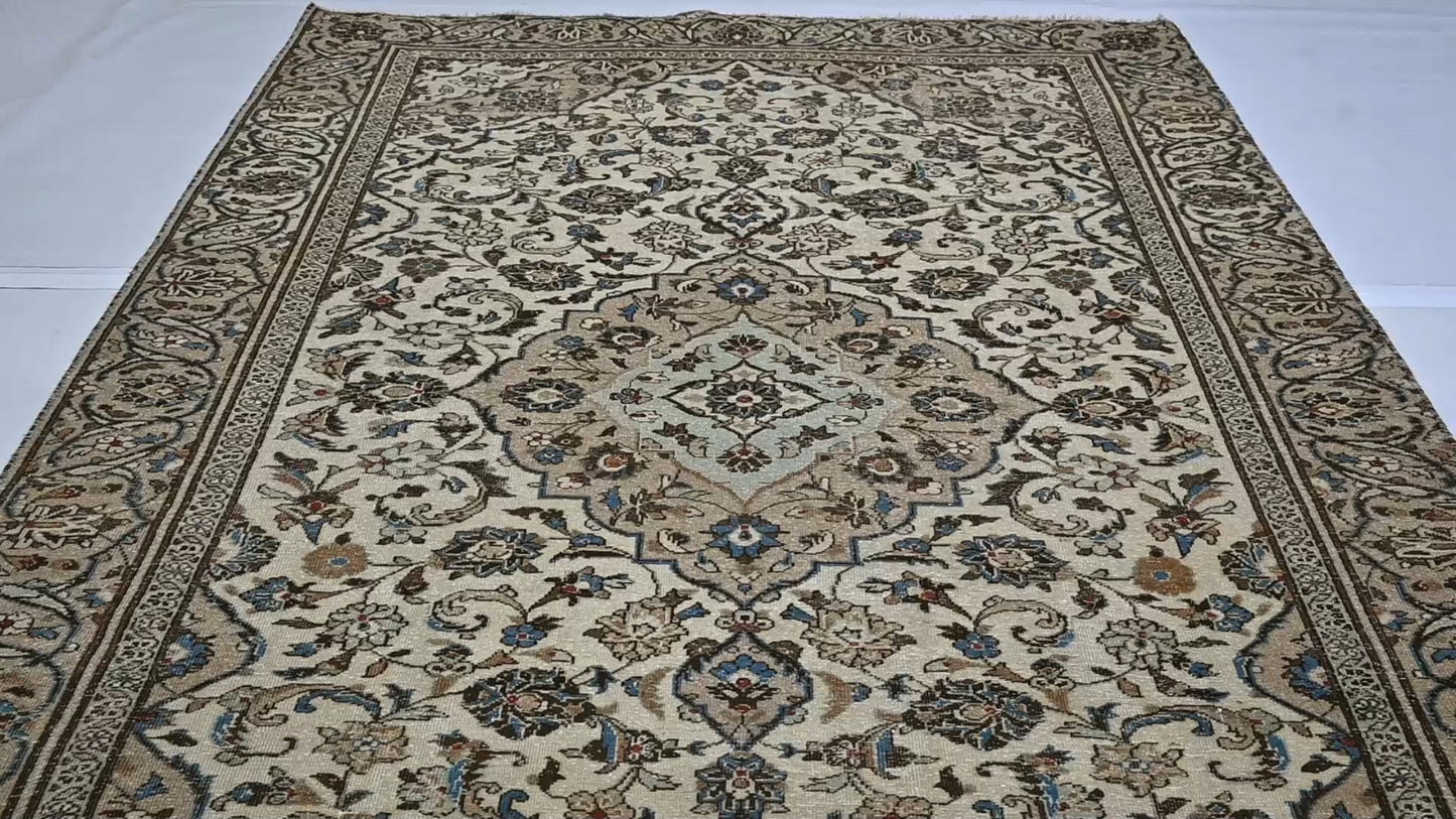 Hand-Knotted Semi-Antique Oriental Rug Muted