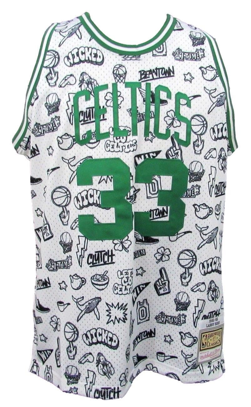 Larry Bird Autographed White Doodle Mitchell & Ness Jersey Psa/Dna 179391