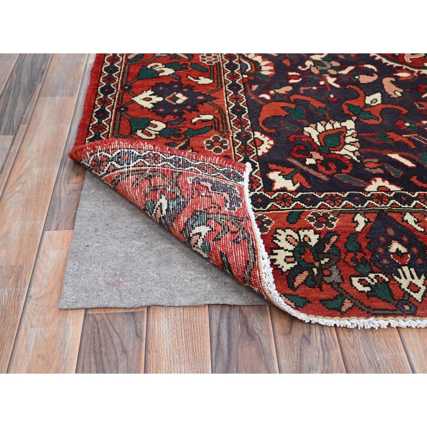 8'7"X11'2" Turkey Red Extra Soft Wool Vintage Baktiarjoon Oriental Rug