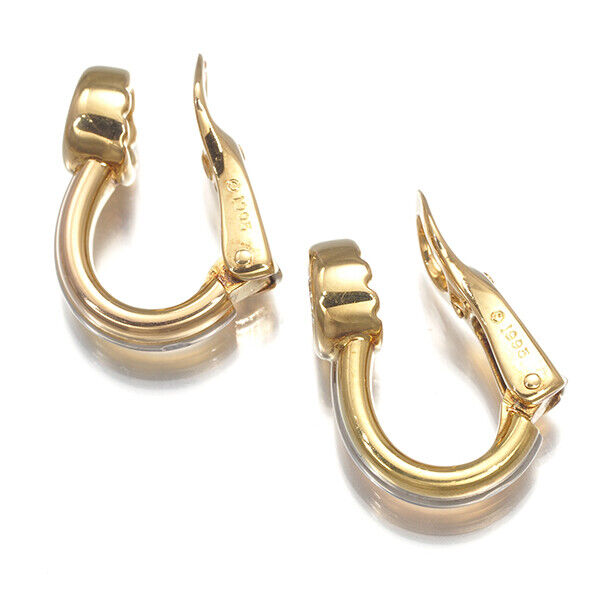 Cartier Earrings Monostone Diamond 3Color 18K 750 Yellow White Rose Gold