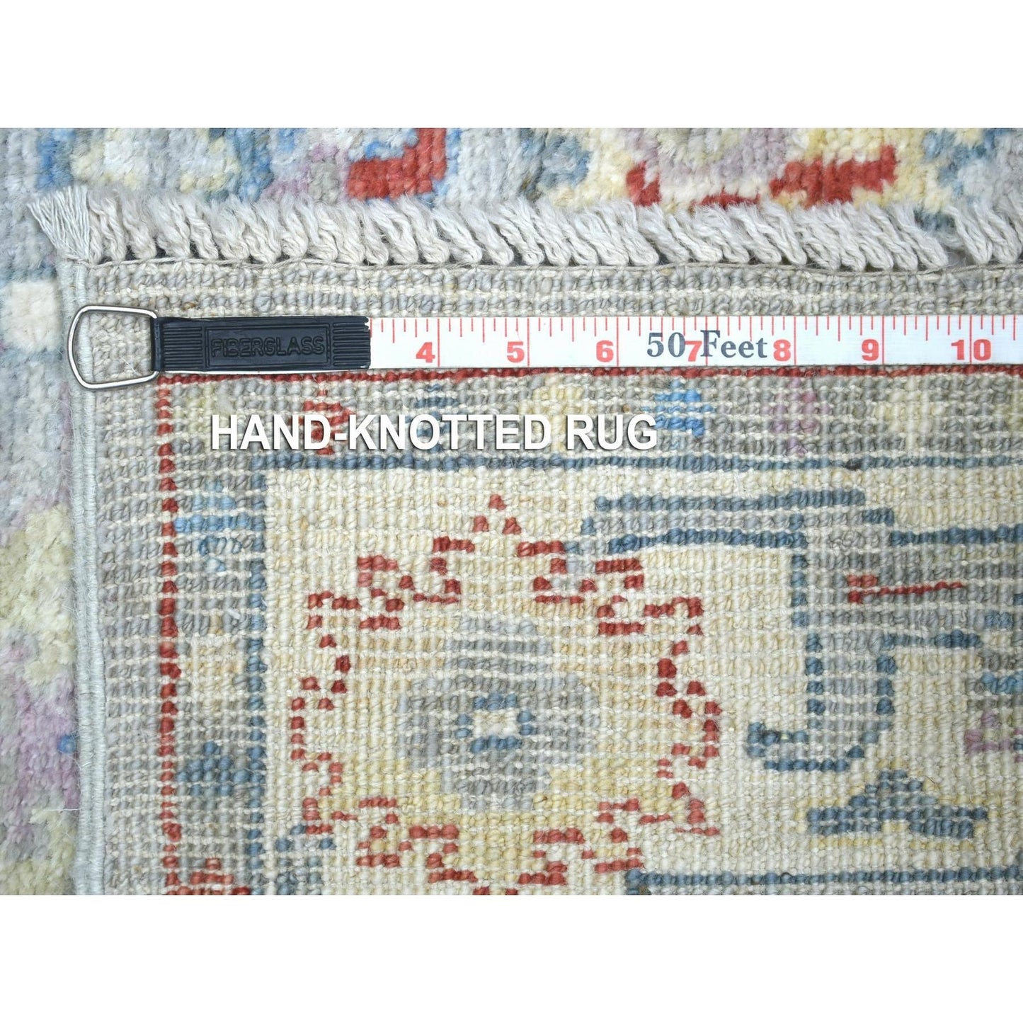 2'8"X9'10" Gray Soft Wool Hand Knotted Afghan Angora Oushak Runner Rug