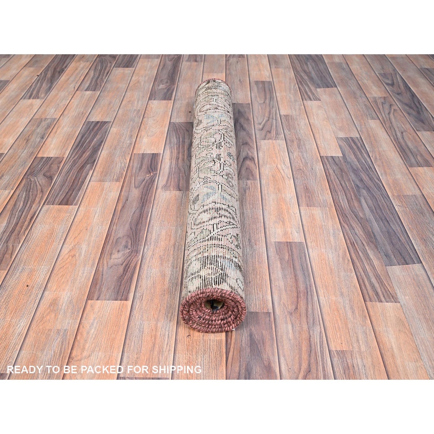 3'2"X6'7" Brown Semi Antique Zoroastrian Lilahan Wool Wide Runner Rug