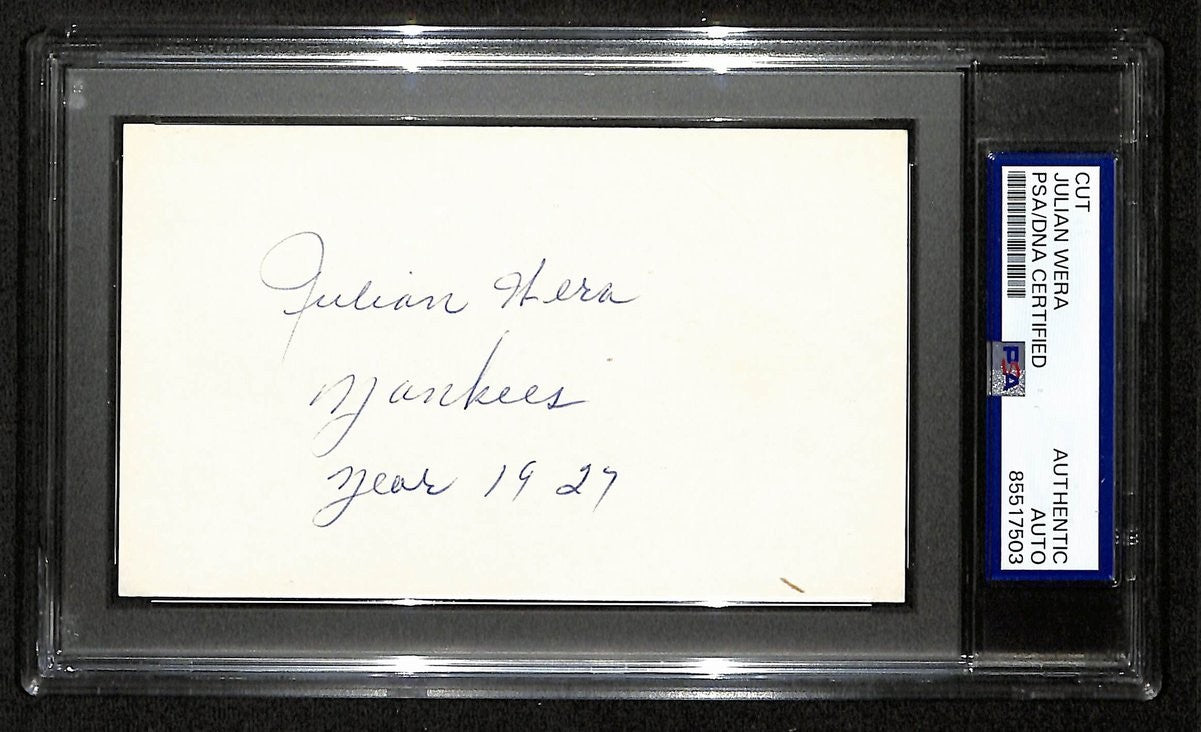 Julian Wera New York Yankees Signed/Autographed 3X5 Cut Psa/Dna 196934