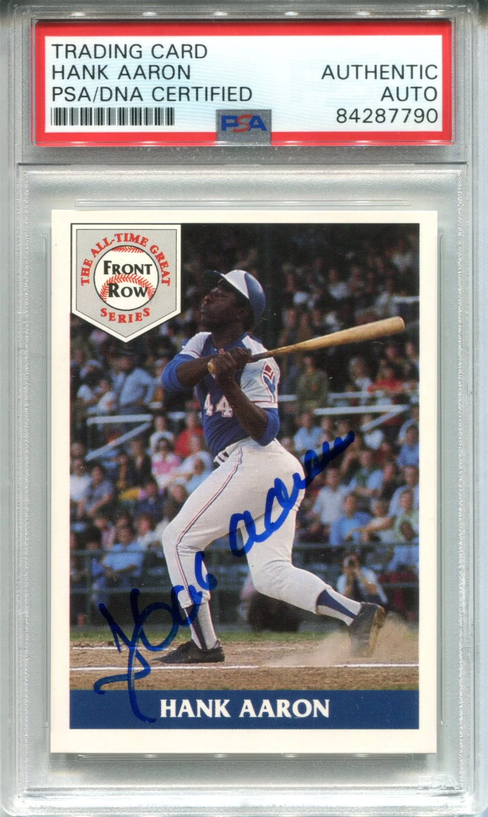 Hank Aaron Autographed 1992 Front Row Card (Psa)