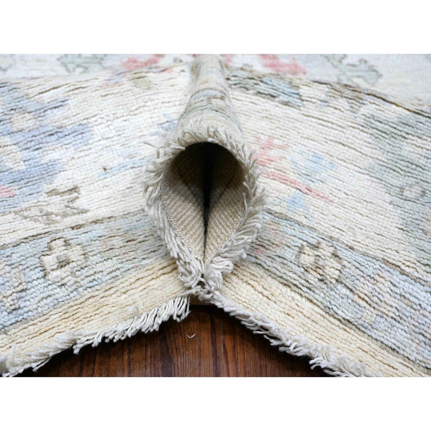 9'9"X13'10" Goose Gray Wool Weft Afghan Angora Oushak Oriental Rug