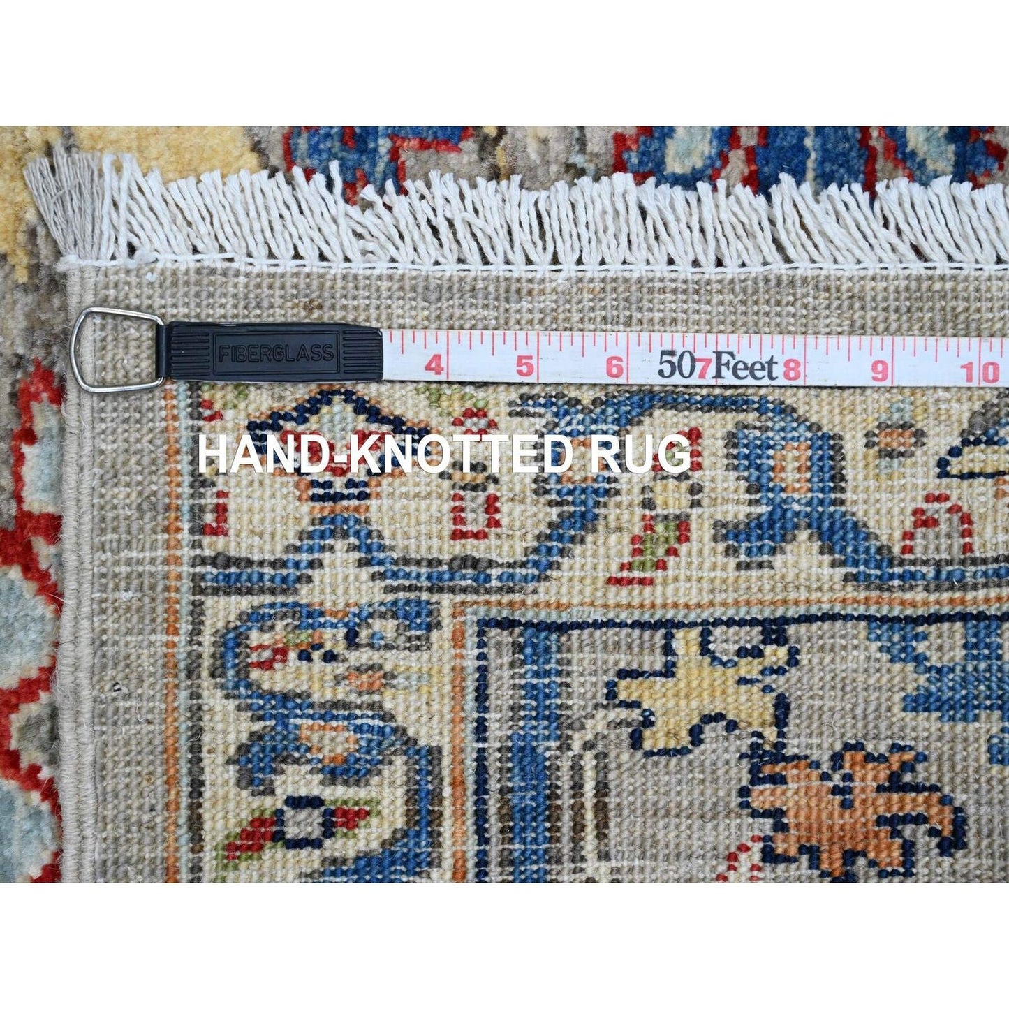 3'X15'5" Gray Peshawar Bijar Garus Design Wool Hand Knotted Runner Rug