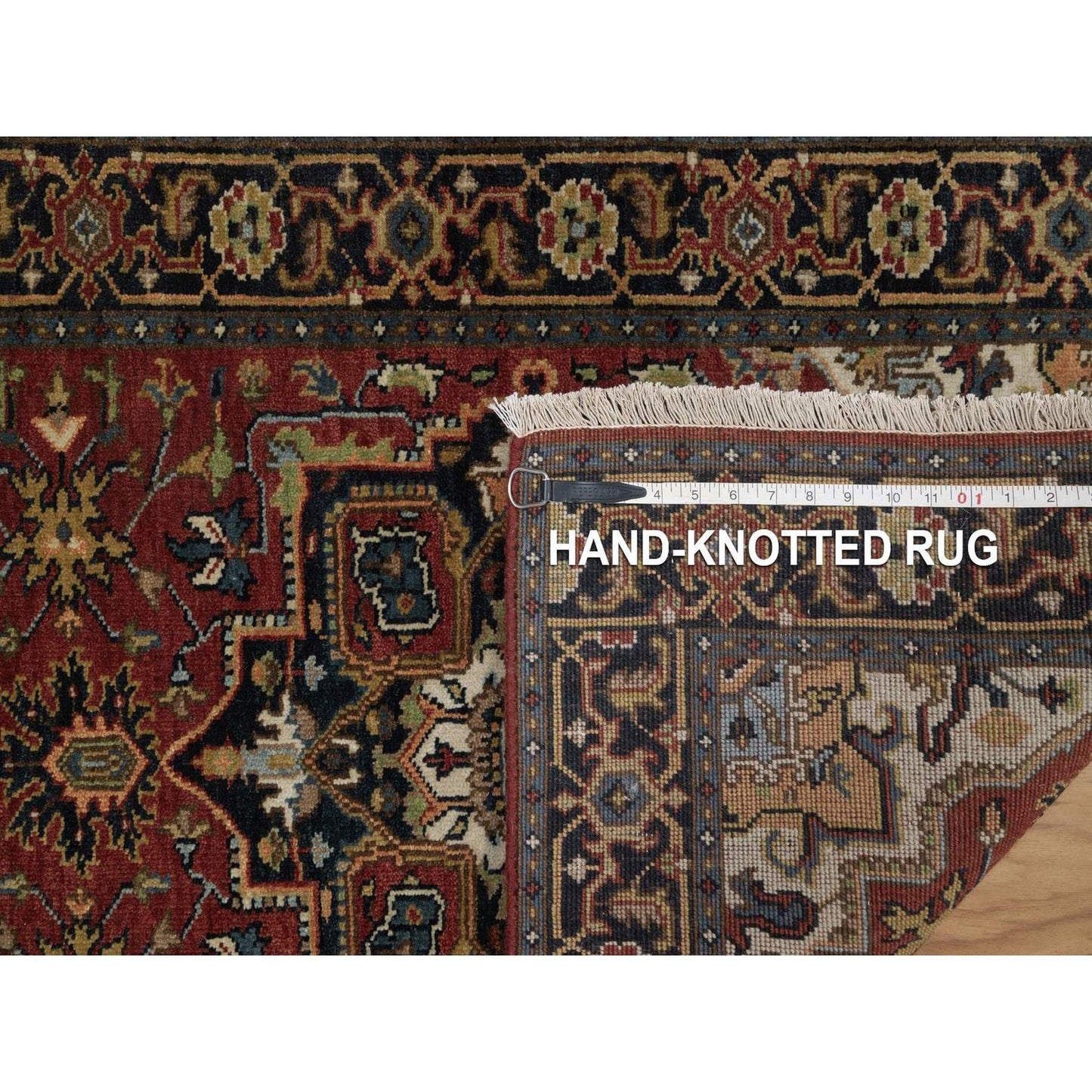 2'8"X10' Red Hand Knotted Soft Wool Rug Runner Antiqued Fine Heris Revival