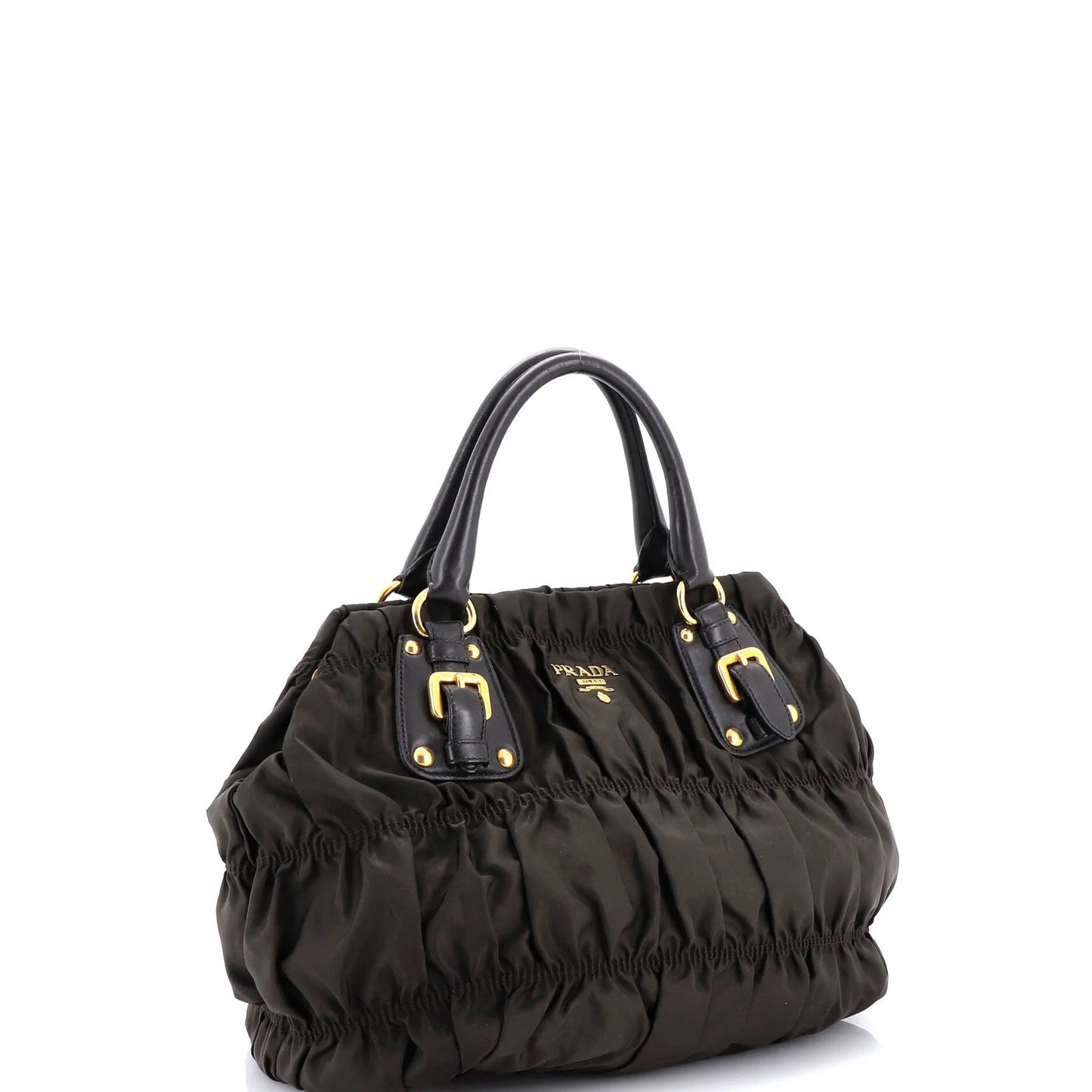 Prada Gaufre Convertible Tote Leather And Tessuto Large